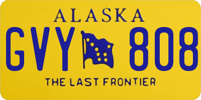 AK license plate GVY808