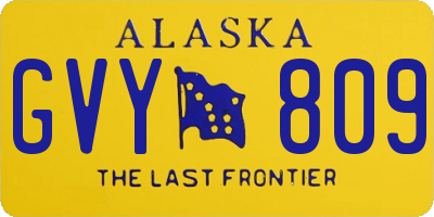 AK license plate GVY809