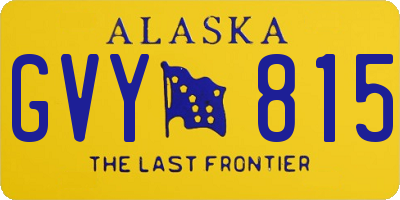 AK license plate GVY815