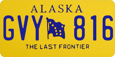 AK license plate GVY816