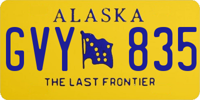 AK license plate GVY835