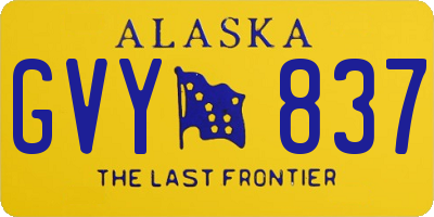 AK license plate GVY837