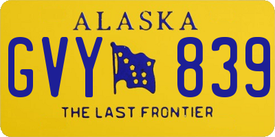 AK license plate GVY839