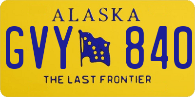 AK license plate GVY840