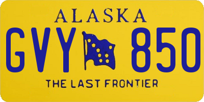 AK license plate GVY850