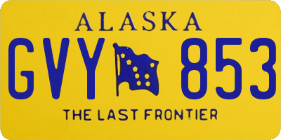 AK license plate GVY853