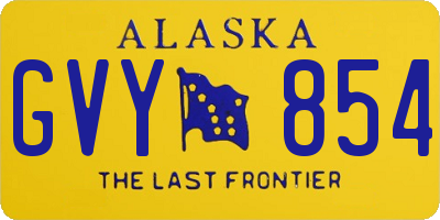 AK license plate GVY854