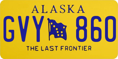 AK license plate GVY860