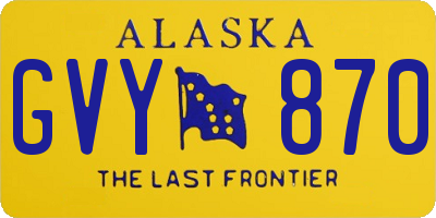 AK license plate GVY870