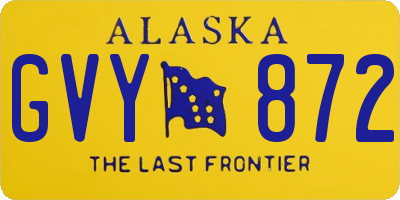 AK license plate GVY872