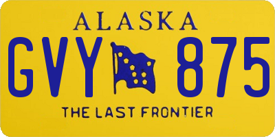 AK license plate GVY875