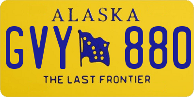 AK license plate GVY880