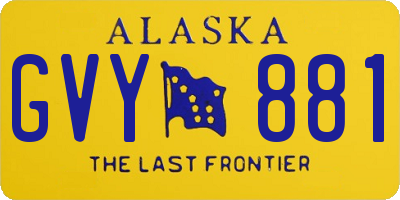 AK license plate GVY881