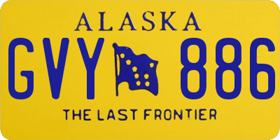 AK license plate GVY886