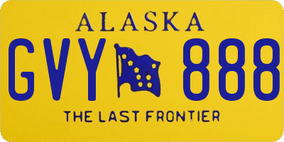 AK license plate GVY888