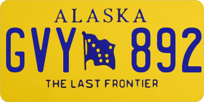 AK license plate GVY892