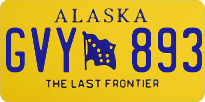 AK license plate GVY893