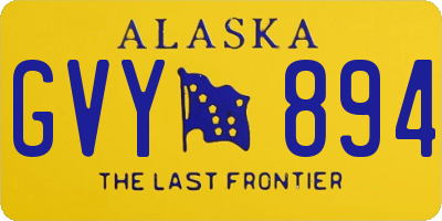 AK license plate GVY894