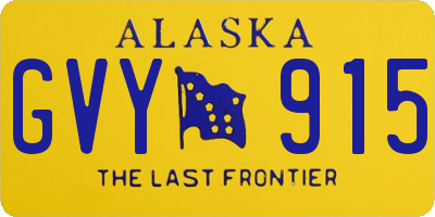 AK license plate GVY915