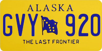 AK license plate GVY920