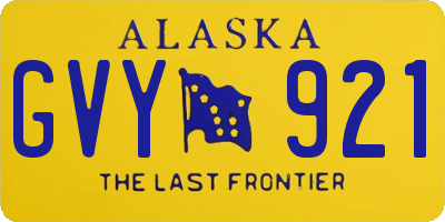 AK license plate GVY921