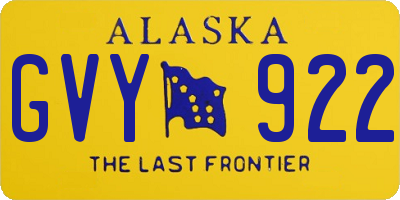 AK license plate GVY922