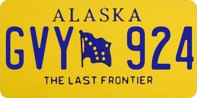 AK license plate GVY924