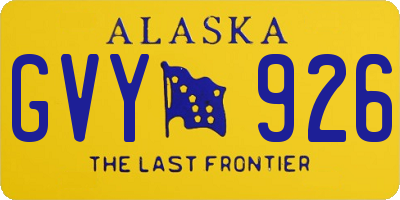 AK license plate GVY926