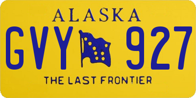 AK license plate GVY927