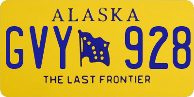 AK license plate GVY928