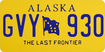 AK license plate GVY930