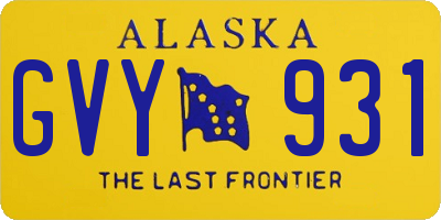 AK license plate GVY931