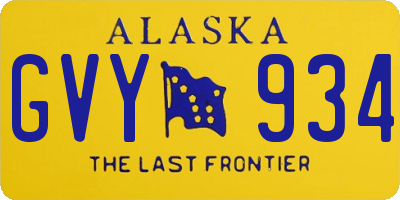 AK license plate GVY934