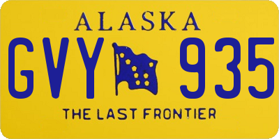 AK license plate GVY935