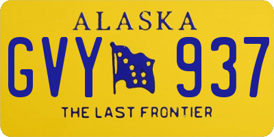 AK license plate GVY937