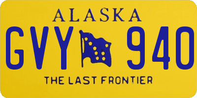 AK license plate GVY940