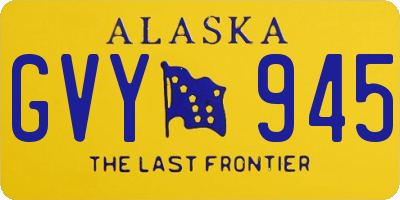 AK license plate GVY945