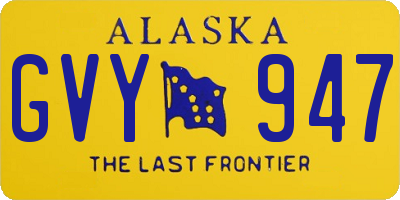 AK license plate GVY947