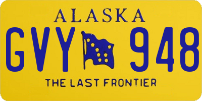 AK license plate GVY948