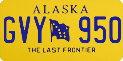 AK license plate GVY950