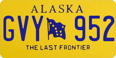 AK license plate GVY952