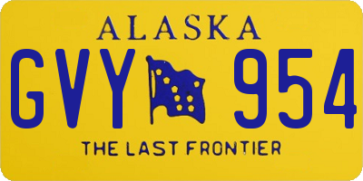 AK license plate GVY954