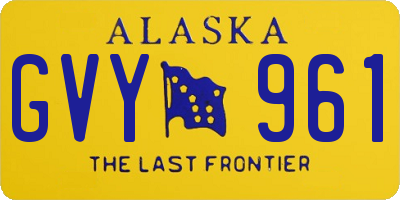 AK license plate GVY961