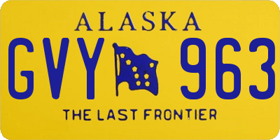 AK license plate GVY963