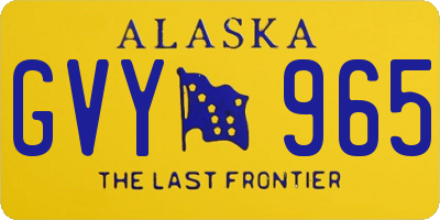 AK license plate GVY965