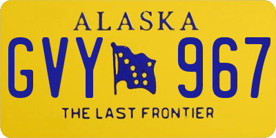 AK license plate GVY967