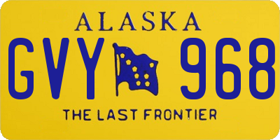 AK license plate GVY968