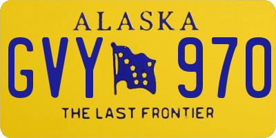 AK license plate GVY970