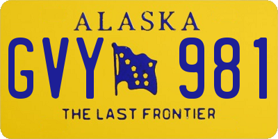 AK license plate GVY981