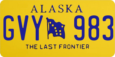 AK license plate GVY983